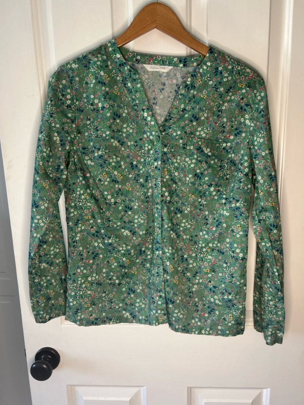 Garnet Hill Fay Organic-Cotton Pajama top - button front - see measurements